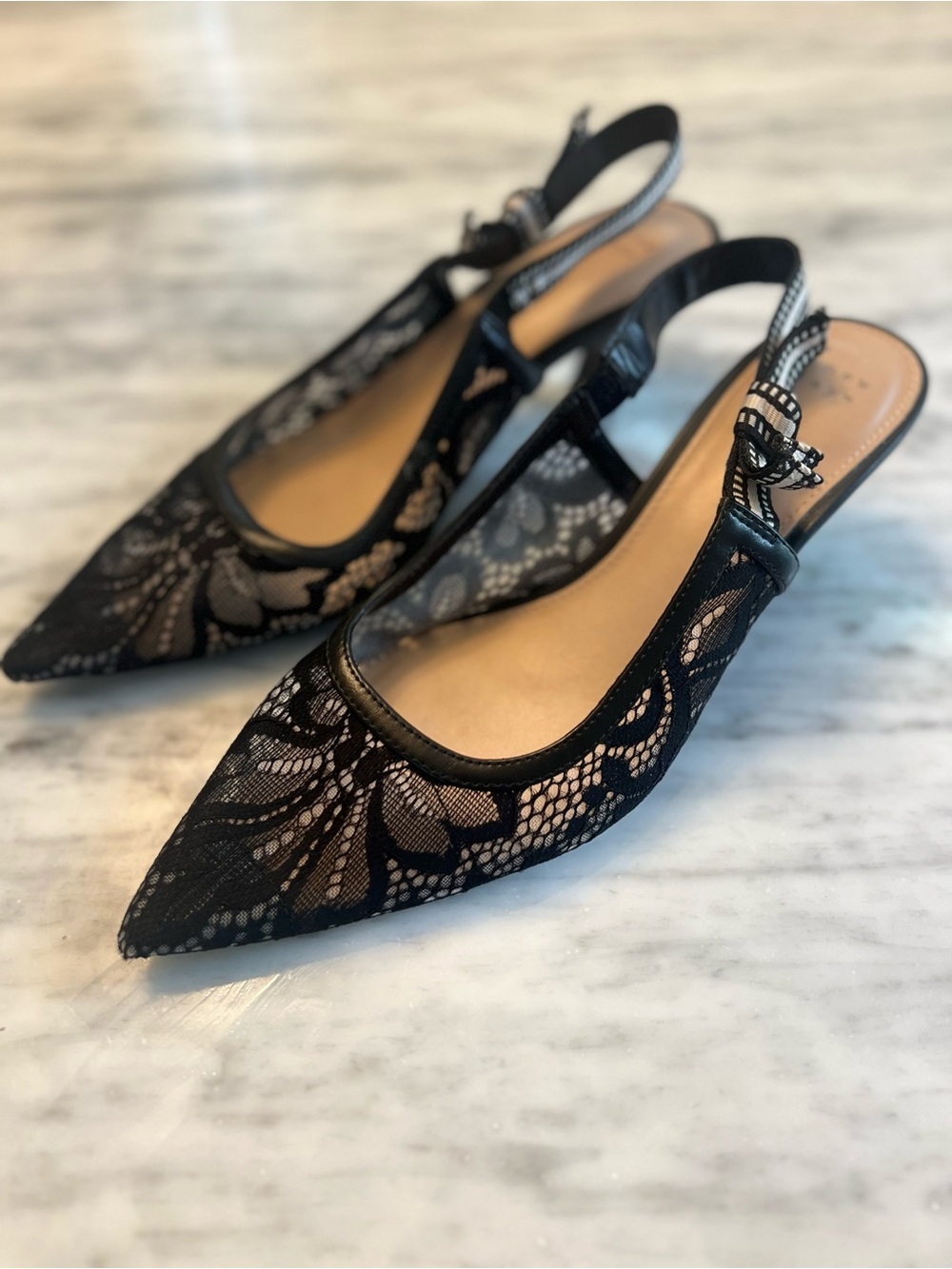 Black Lace Kitten Heels